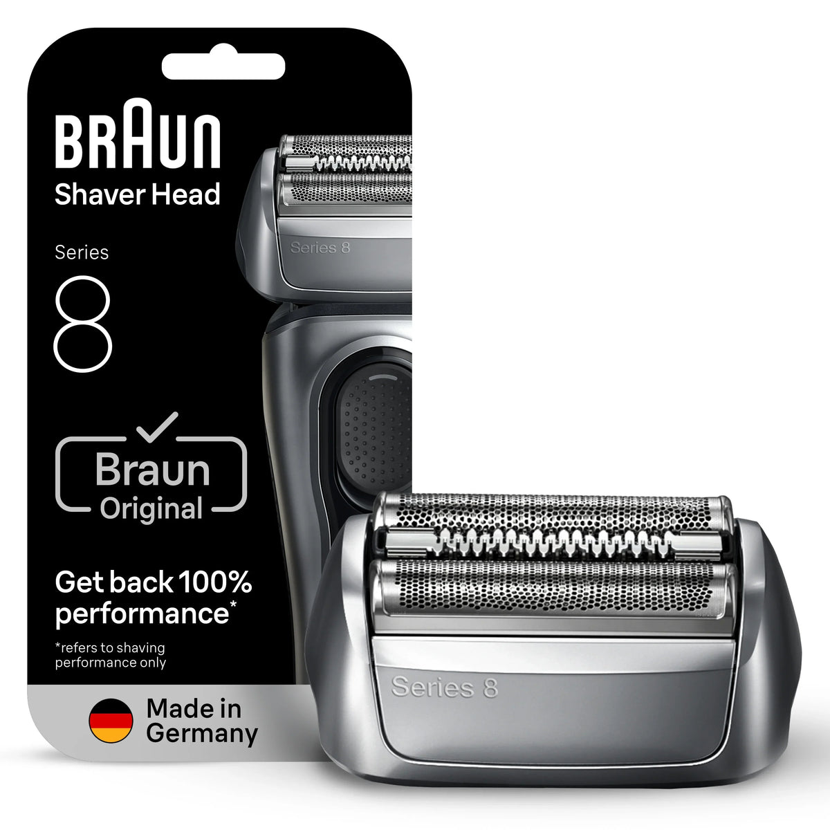 Braun Electric Shaver Head Replacement Part 83m Silver, Compatible with Series 8 Electric Razors for Men